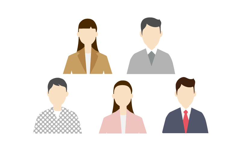 男女５人が並んだアイコン