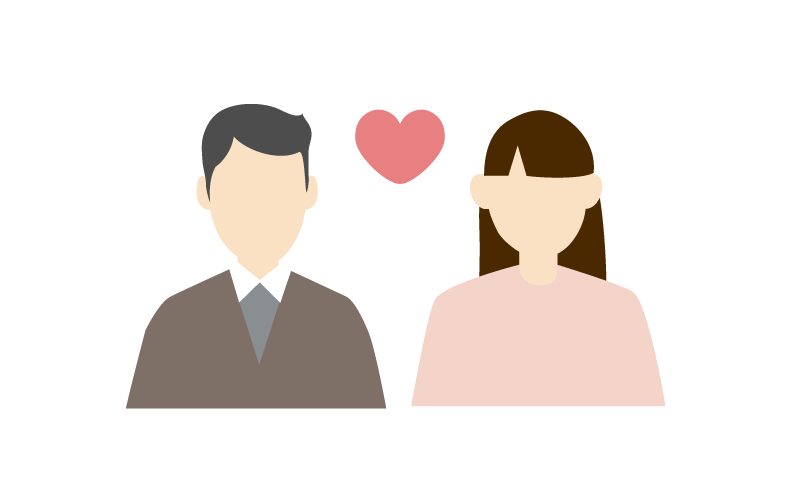 男女がお見合いしているアイコン
